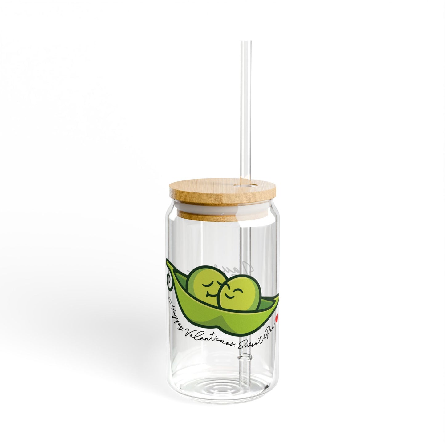 Sweet Pea Valentines Personalizable Custom Name Sipper Glass, 16oz