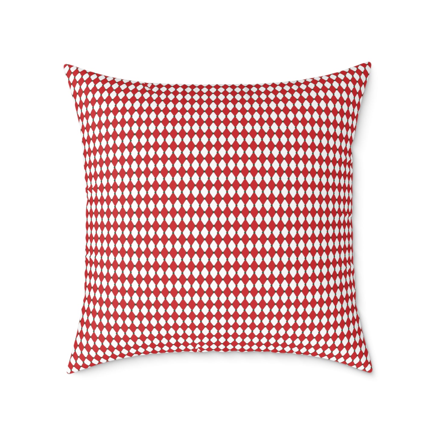 Nutcracker Drummer Red Argyle Christmas Decorative Pillow | Double‑Sided Poly Canvas Cushion, 5 Sizes, Vibrant Holiday Décor