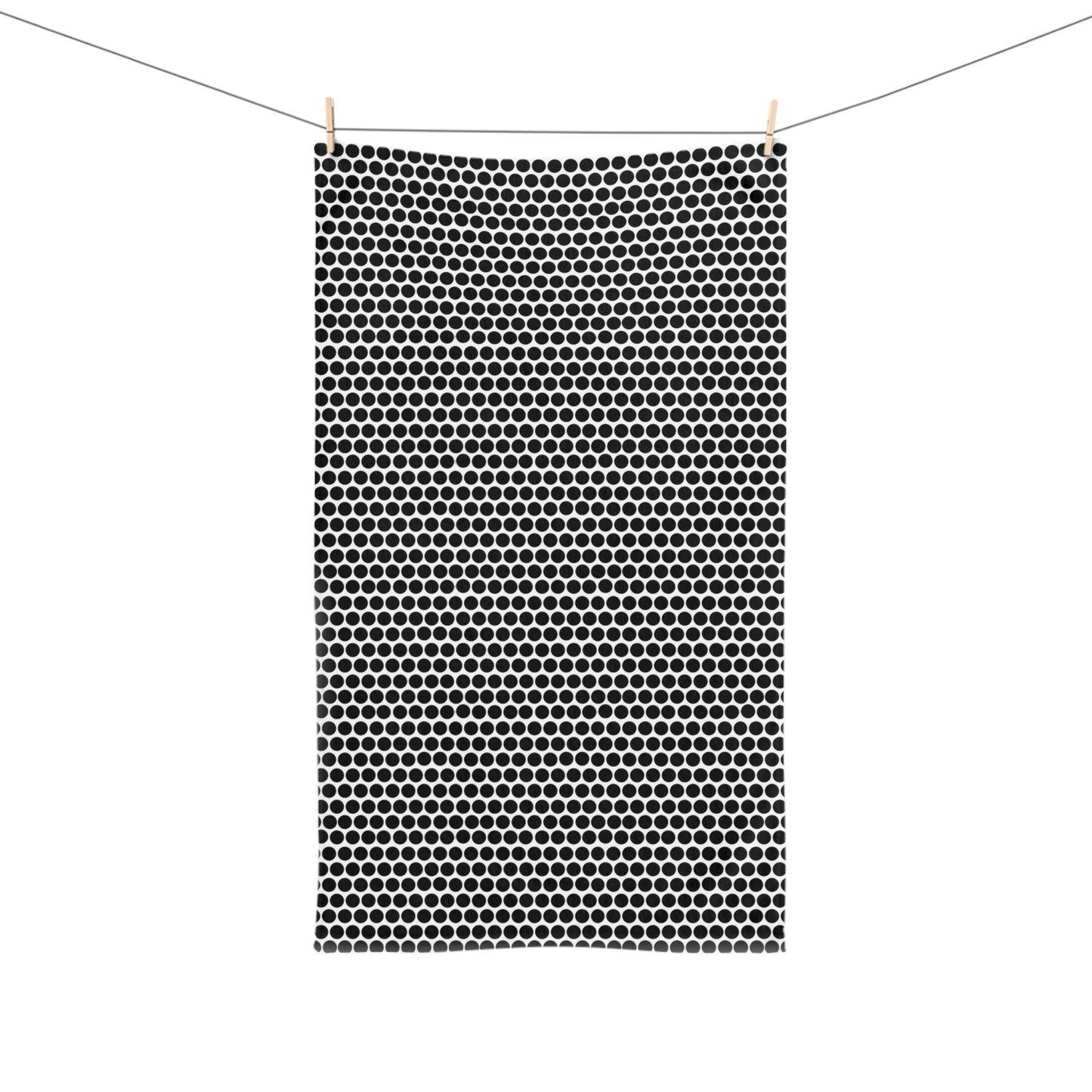 Black Polka Dots Hand Towel