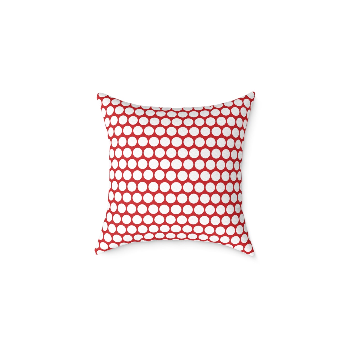 White Polka Dot on Red Christmas Decorative Pillow | Double‑Sided Poly Canvas Cushion, Vibrant Holiday Décor, 5 Sizes