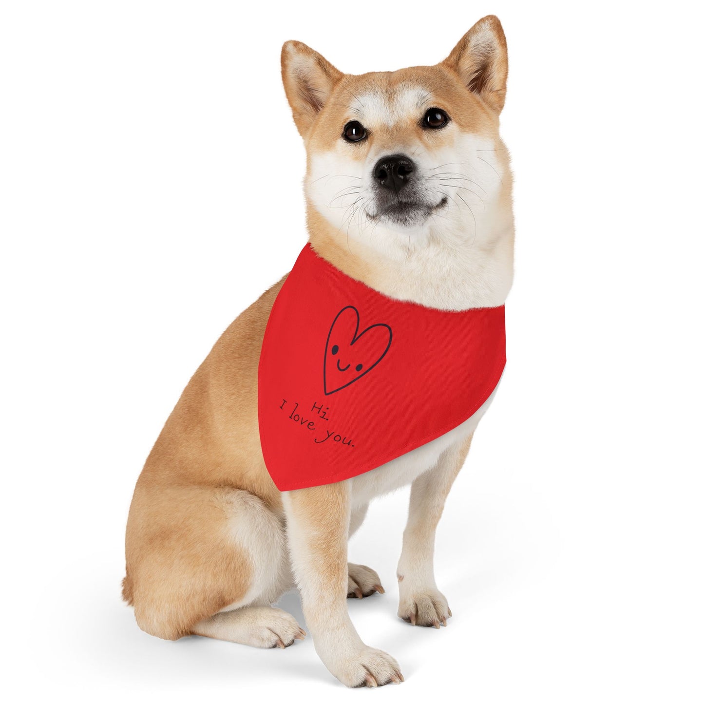 Hi. I Love You. Clip-On Pet Bandana Collar