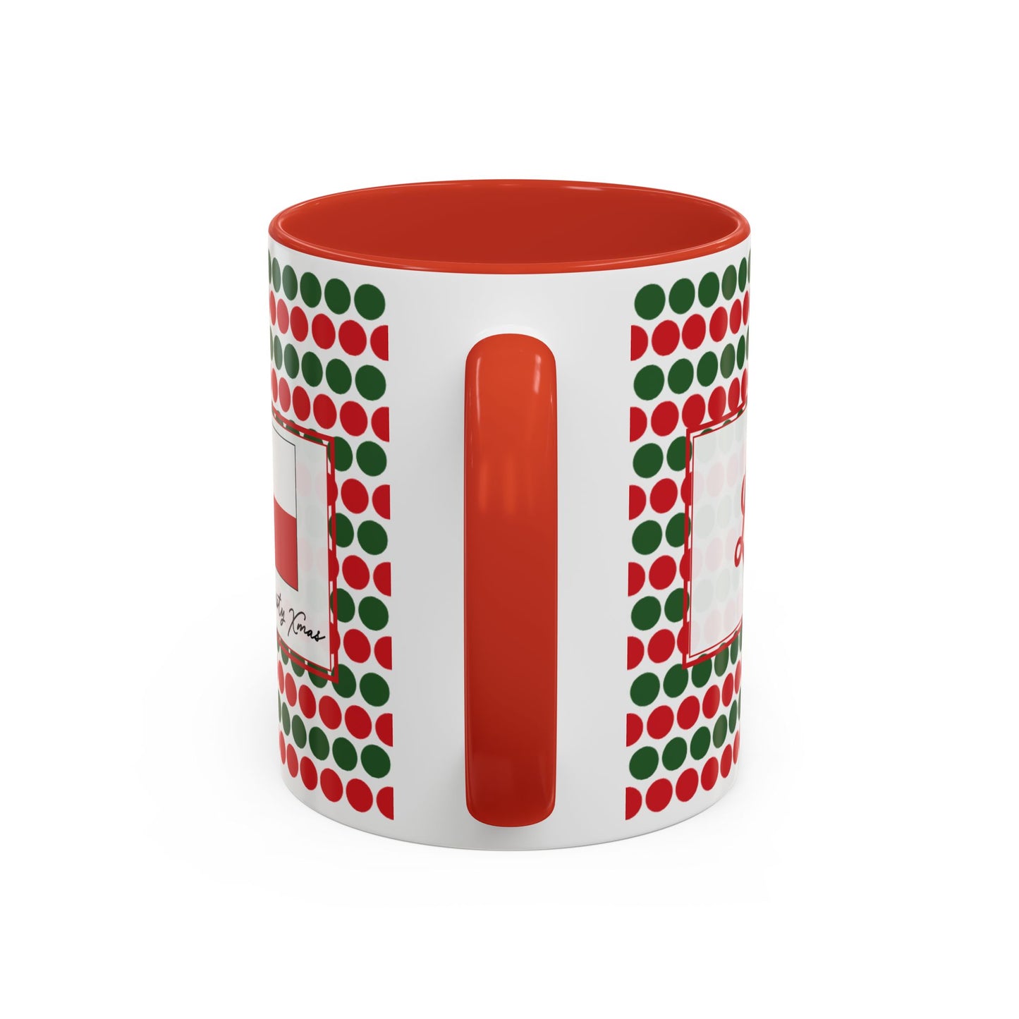 Lit- Christmas Polka Dots Personalizable Christmas Ceramic Mug (11oz, 15 oz)