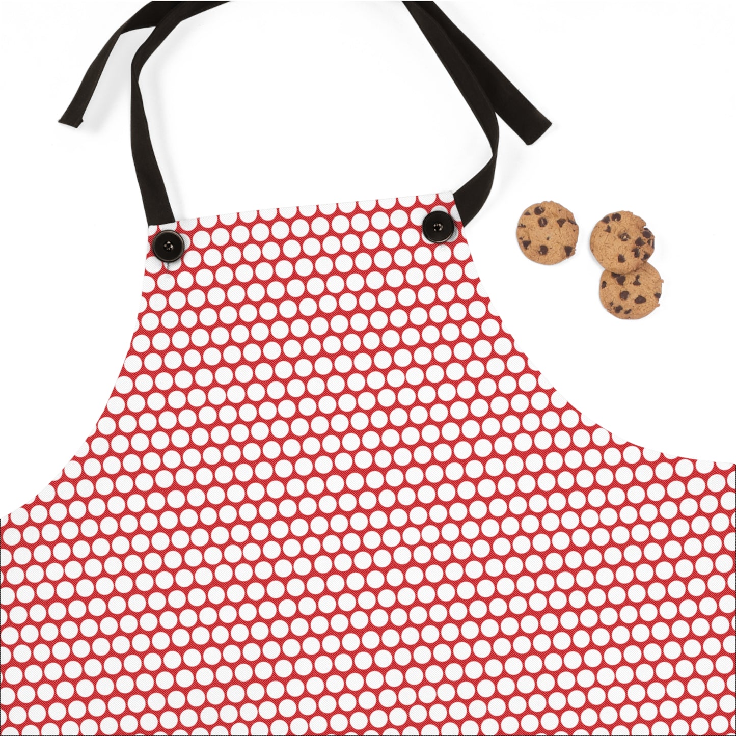 WhitePolka Dot on Red Apron