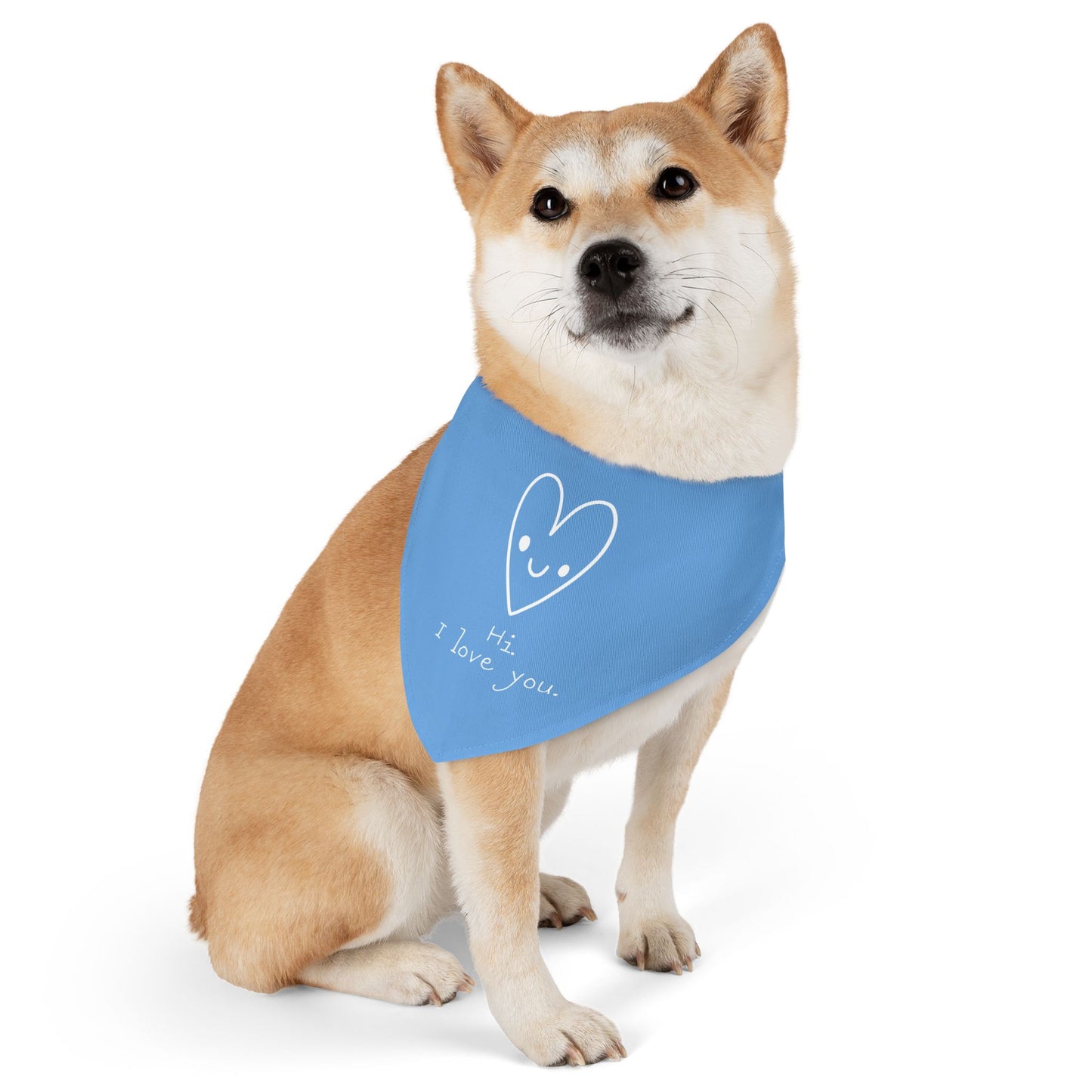 Hi. I Love You. White Clip-On Pet Bandana Collar