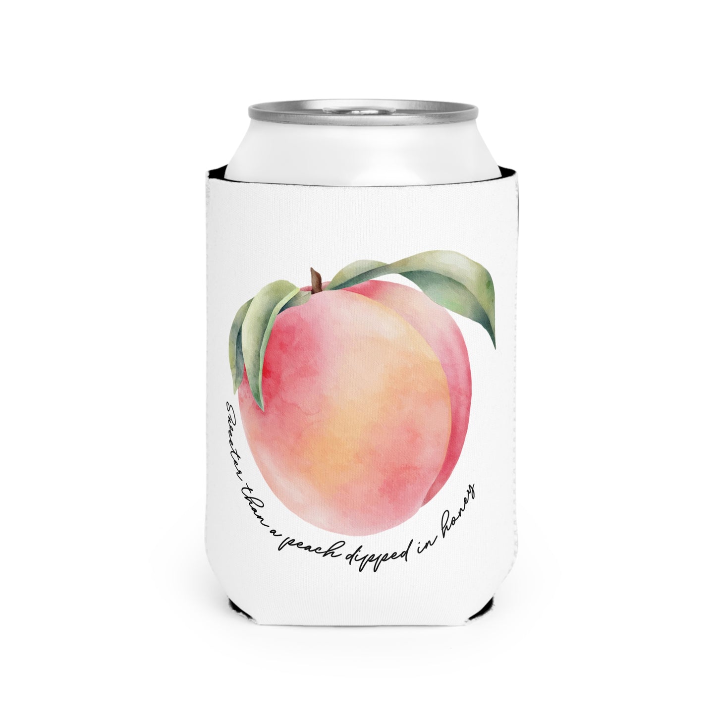 Sweeter Than A Peach In Honey Valentines Texas State Cut-Out Personalize Custom Name Can Cooler Sleeve
