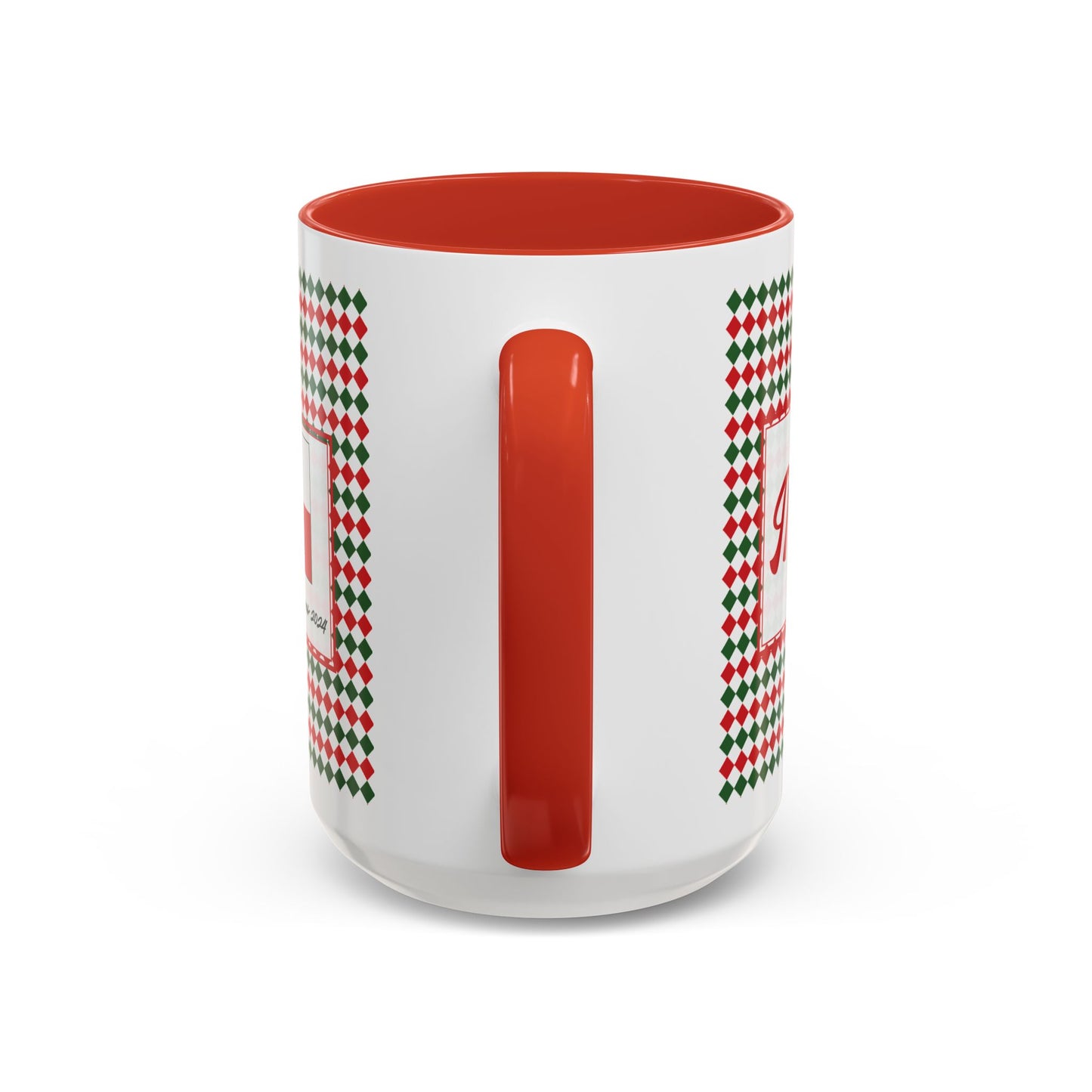 Merry- Christmas Argyle Personalizable Christmas Ceramic Mug (11oz, 15 oz)