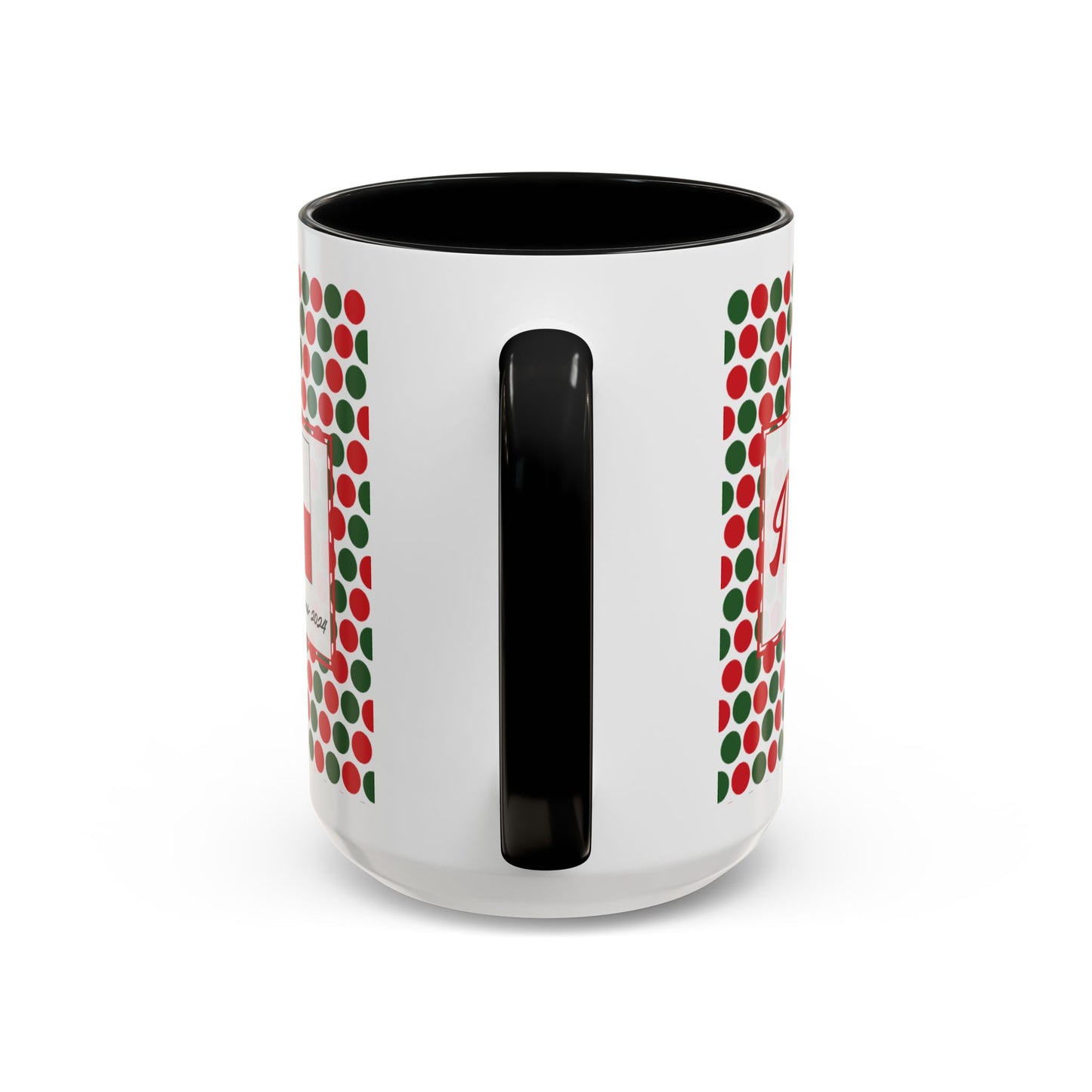 Merry- Christmas Polka Dot Party Personalizable Christmas Ceramic Mug (11oz, 15 oz)