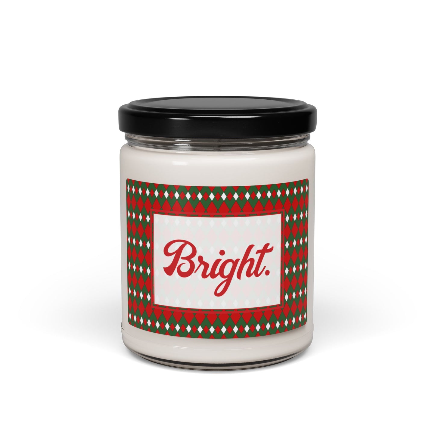 Bright- Christmas Fancy Argyle Scented Soy Candle, 9oz