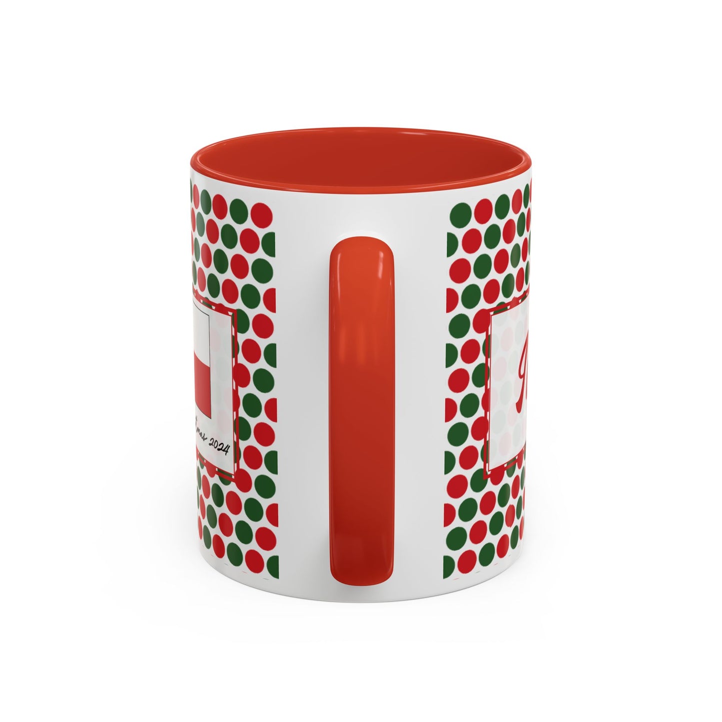 Nog- Christmas Polka Dot Party Personalizable Christmas Ceramic Mug (11oz, 15 oz)