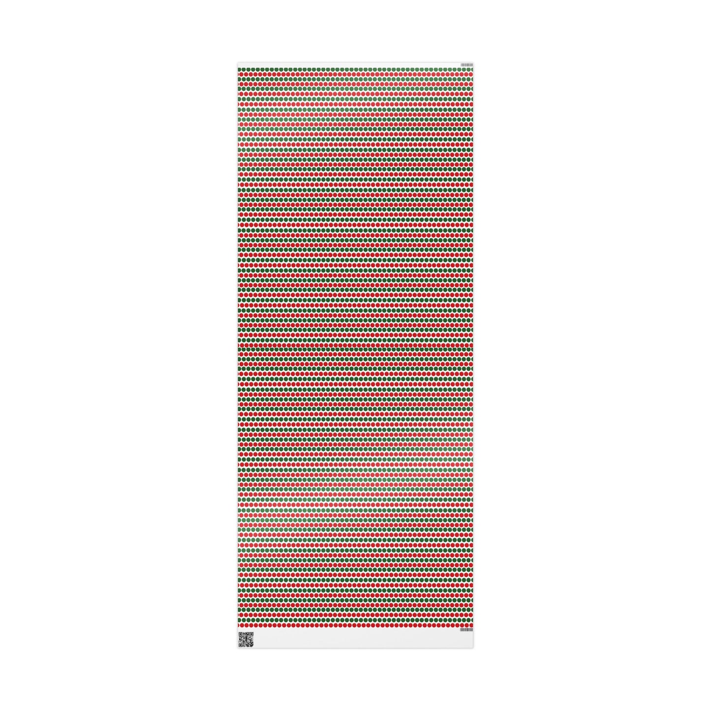 Red & Green Polka Dot Striped Wrapping Paper | Luxury Matte or Glossy Gift Wrap, 90gsm Fine Art Paper, 3 Sizes