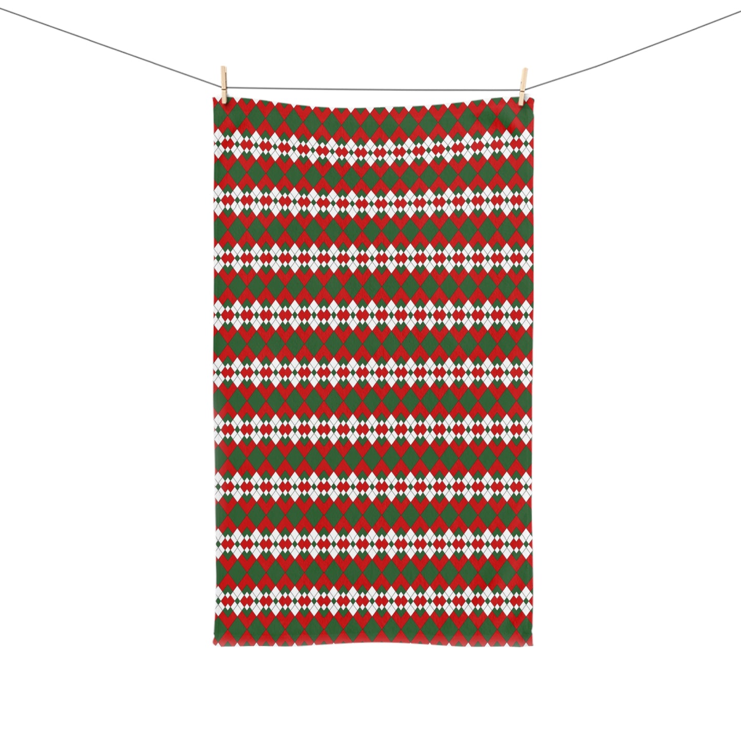 Christmas Extra Argyle Hand Towel