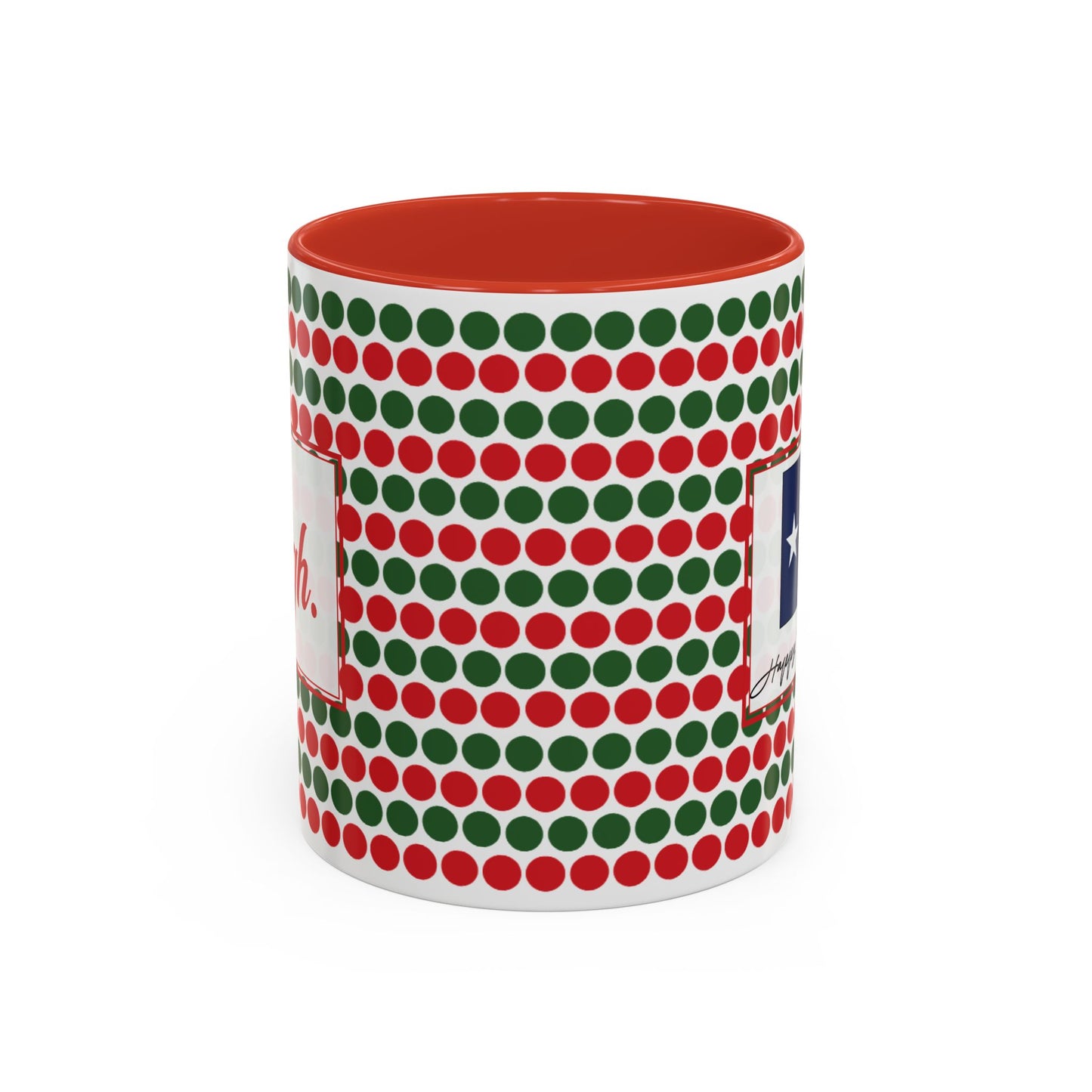 Sleigh- Christmas Polka Dots Personalizable Christmas Ceramic Mug (11oz, 15 oz)