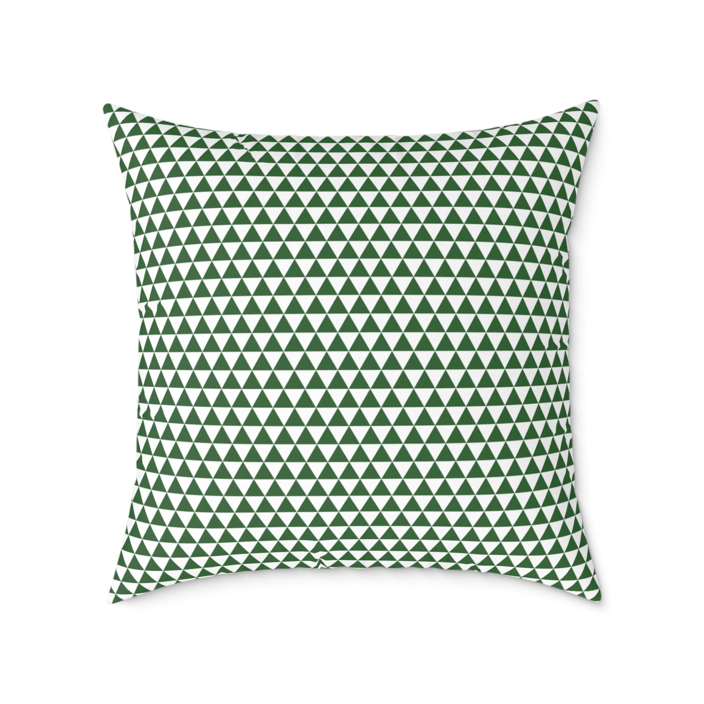 Green Triangle Christmas Decorative Pillow | Double‑Sided Poly Canvas Cushion, Vibrant Holiday Décor, 5 Sizes