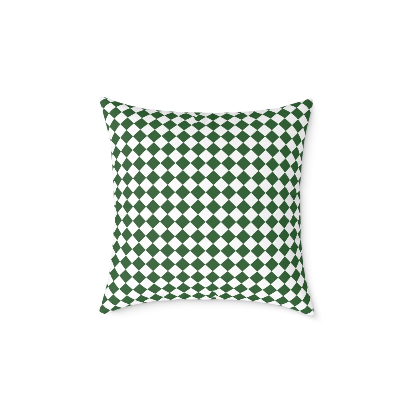 Green & White Argyle Christmas Decorative Pillow | Double Sided Poly Canvas Cushion, Vibrant Holiday Decor, 5 Sizes