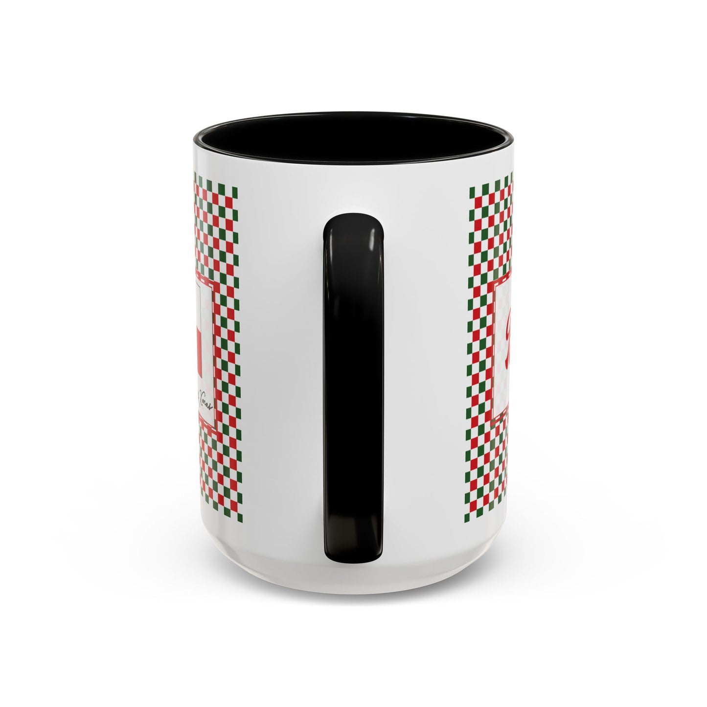 Blitz- Christmas Checkered Personalizable Christmas Ceramic Mug (11oz, 15 oz)