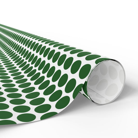 Green Polka Dot Wrapping Paper | Luxury Matte or Glossy Gift Wrap, 90gsm Fine Art Paper, 3 Sizes