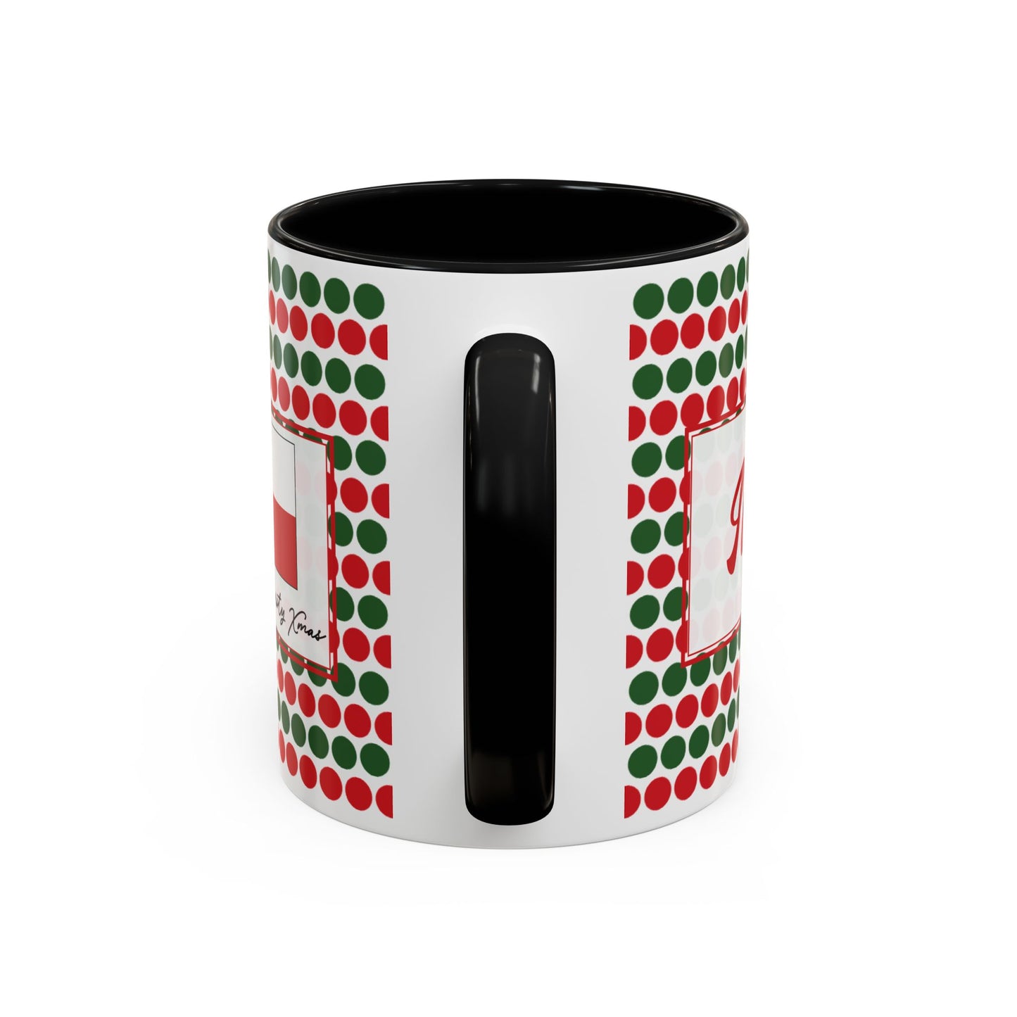 Nog- Christmas Polka Dots Personalizable Christmas Ceramic Mug (11oz, 15 oz)