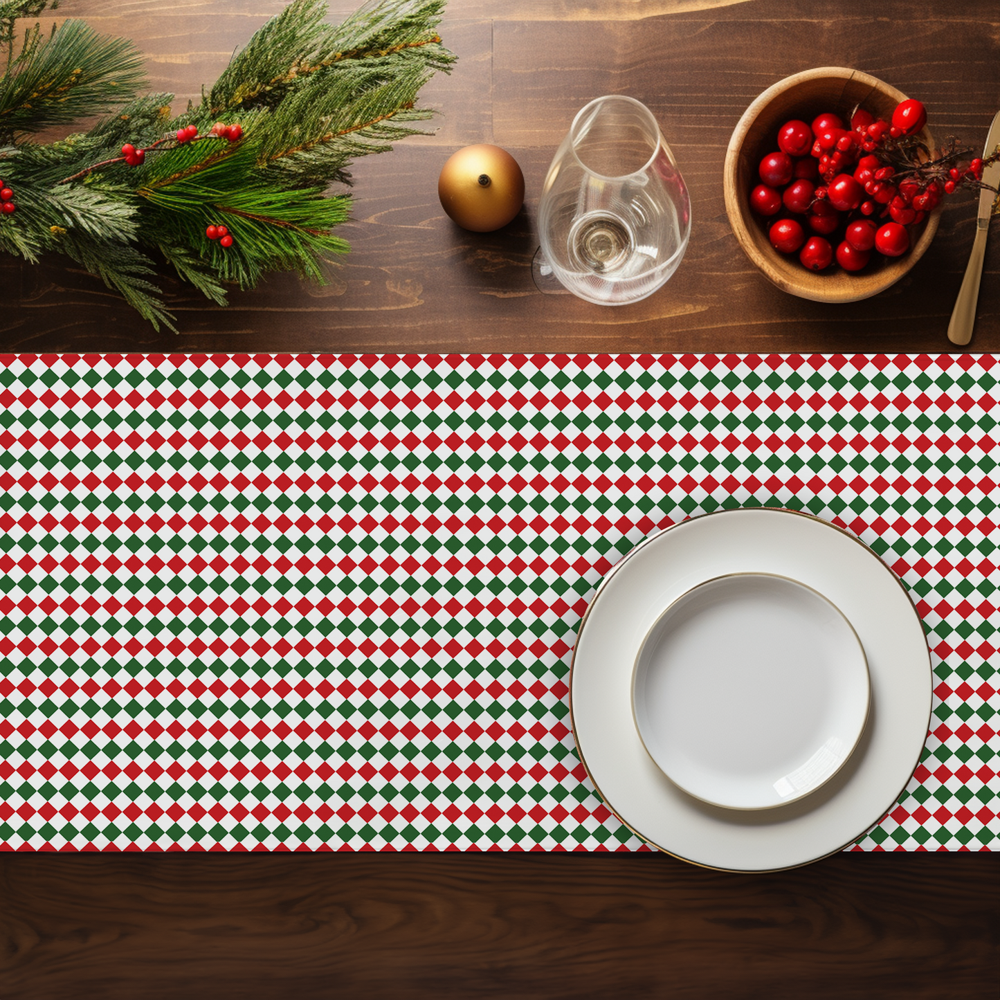 Christmas Argyle Table Runner