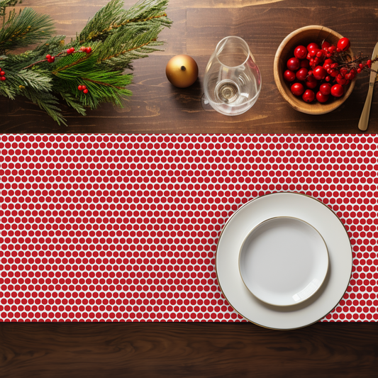 Red Polka Dot Table Runner