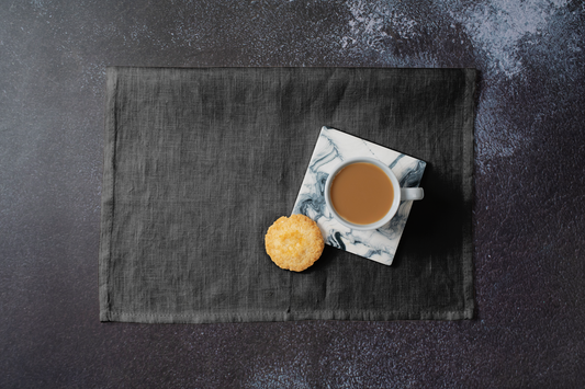 Black Holiday Placemat Set | 4 Washable Placemats, Chic Christmas Dining Table Decor