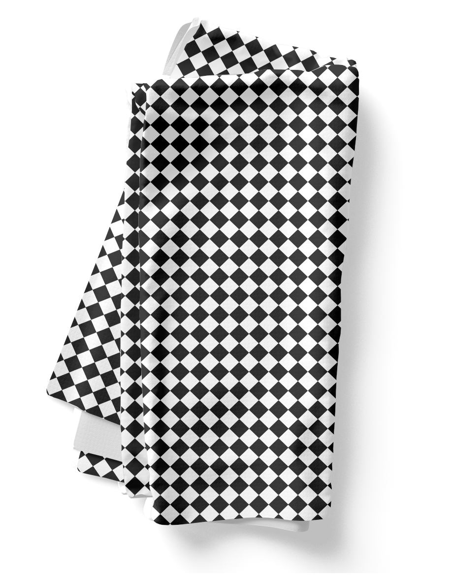 Black & White Argyle Polyester Napkins | Christmas Holiday Cloth Napkin Set, Elegant Farmhouse Dining Décor