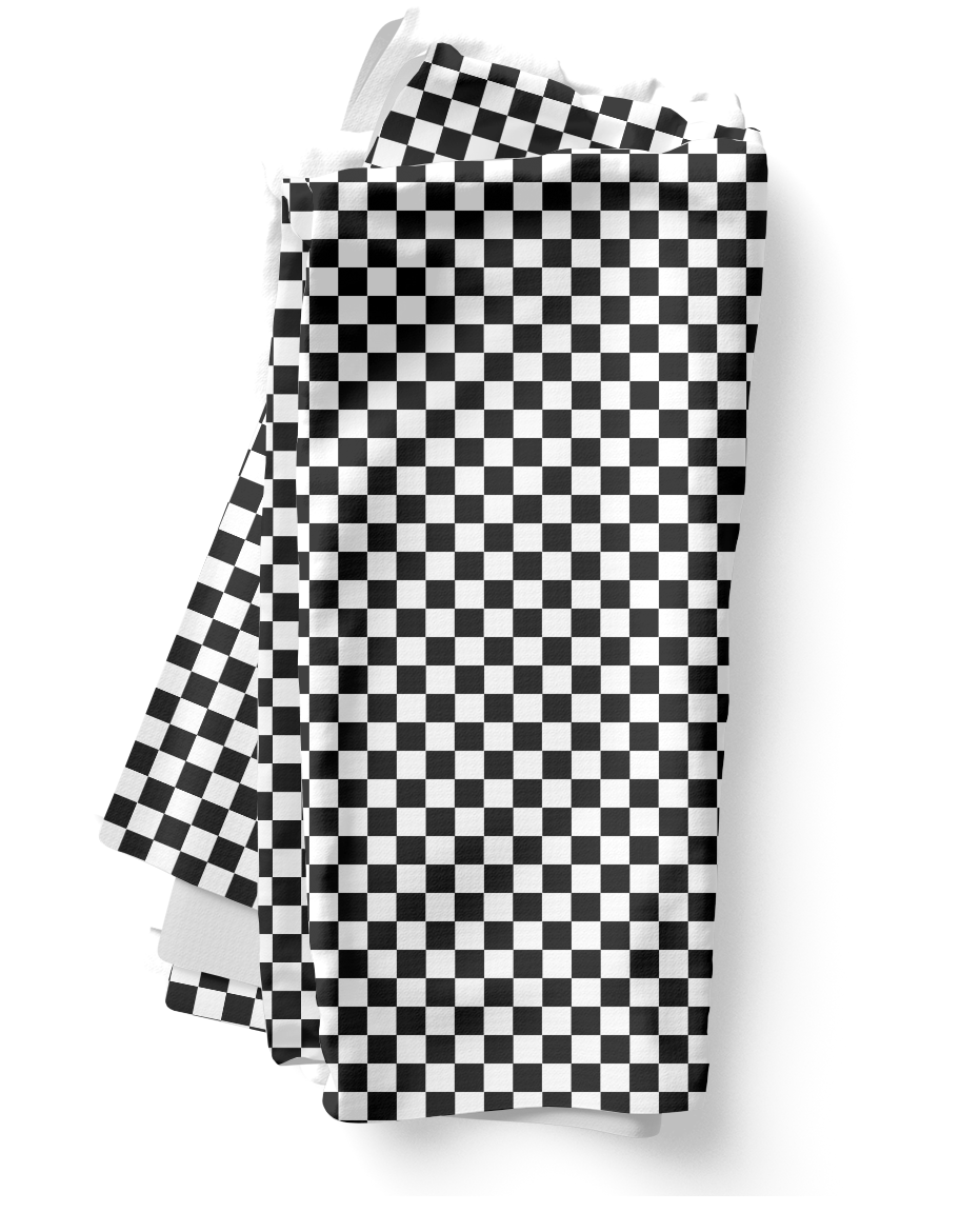 Black & White Check Polyester Napkins | Christmas Holiday Table Décor, Reusable Cloth Napkin Set, Festive Farmhouse Style