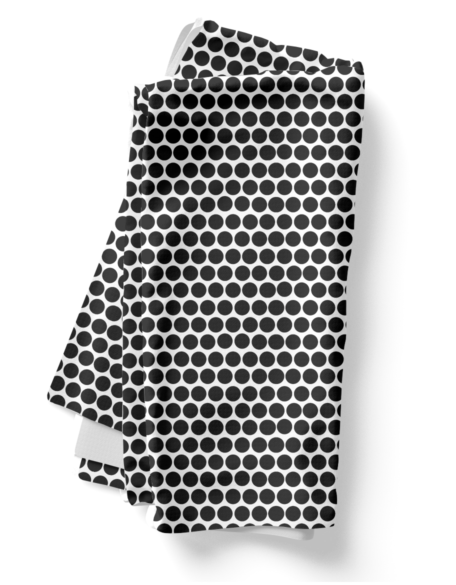 Black Polka Dot Polyester Napkins | Christmas Holiday Cloth Napkin Set, Bold Modern Farmhouse Dining Décor