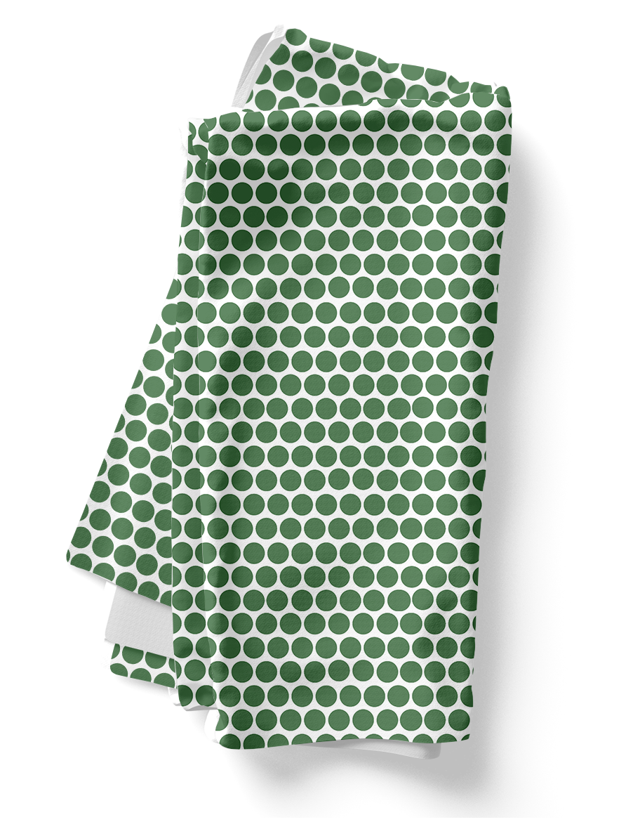 Green Polka Dot Polyester Napkins | Christmas Holiday Cloth Napkin Set, Festive Farmhouse Dining Décor