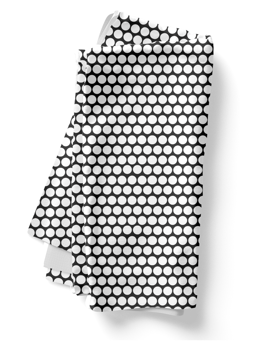 White Polka Dot on Black Polyester Napkins | Christmas Holiday Cloth Napkin Set, Bold Festive Dining Décor