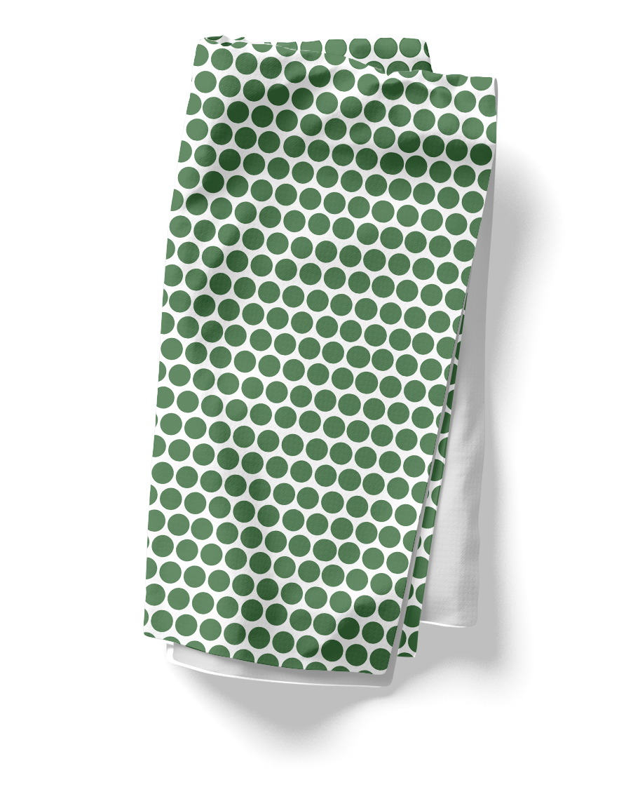 Green Polka Dot Polyester Napkins | Christmas Holiday Cloth Napkin Set, Festive Farmhouse Dining Décor