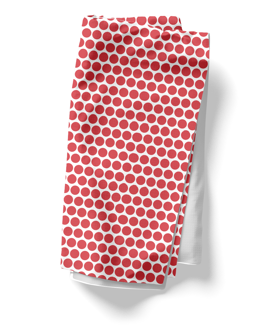Red Polka Dot Polyester Napkins | Christmas Holiday Cloth Napkin Set, Bold Festive Farmhouse Dining Décor