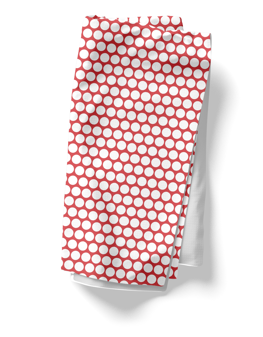 White Polka Dot on Red Polyester Napkins | Christmas Holiday Cloth Napkin Set, Festive Farmhouse Dining Décor