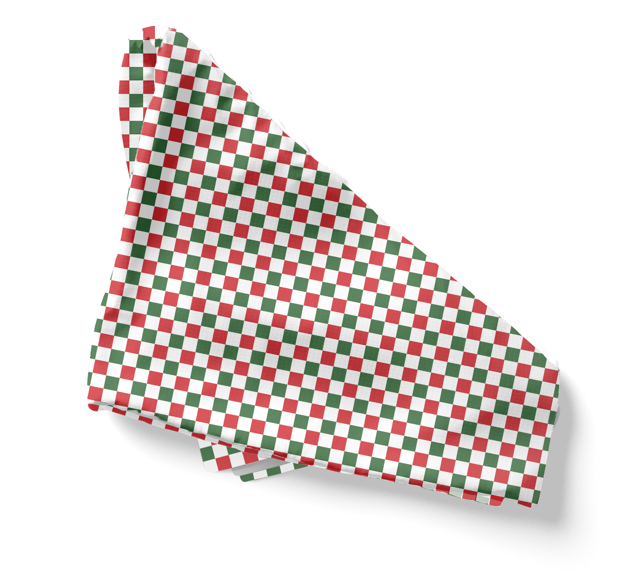 Red Green & White Gingham Polyester Napkins | Christmas Holiday Cloth Napkin Set, Festive Farmhouse Table Décor