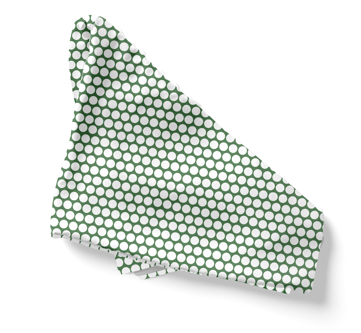 White Polka Dot on Green Polyester Napkins | Christmas Holiday Cloth Napkin Set, Festive Rustic Dining Décor