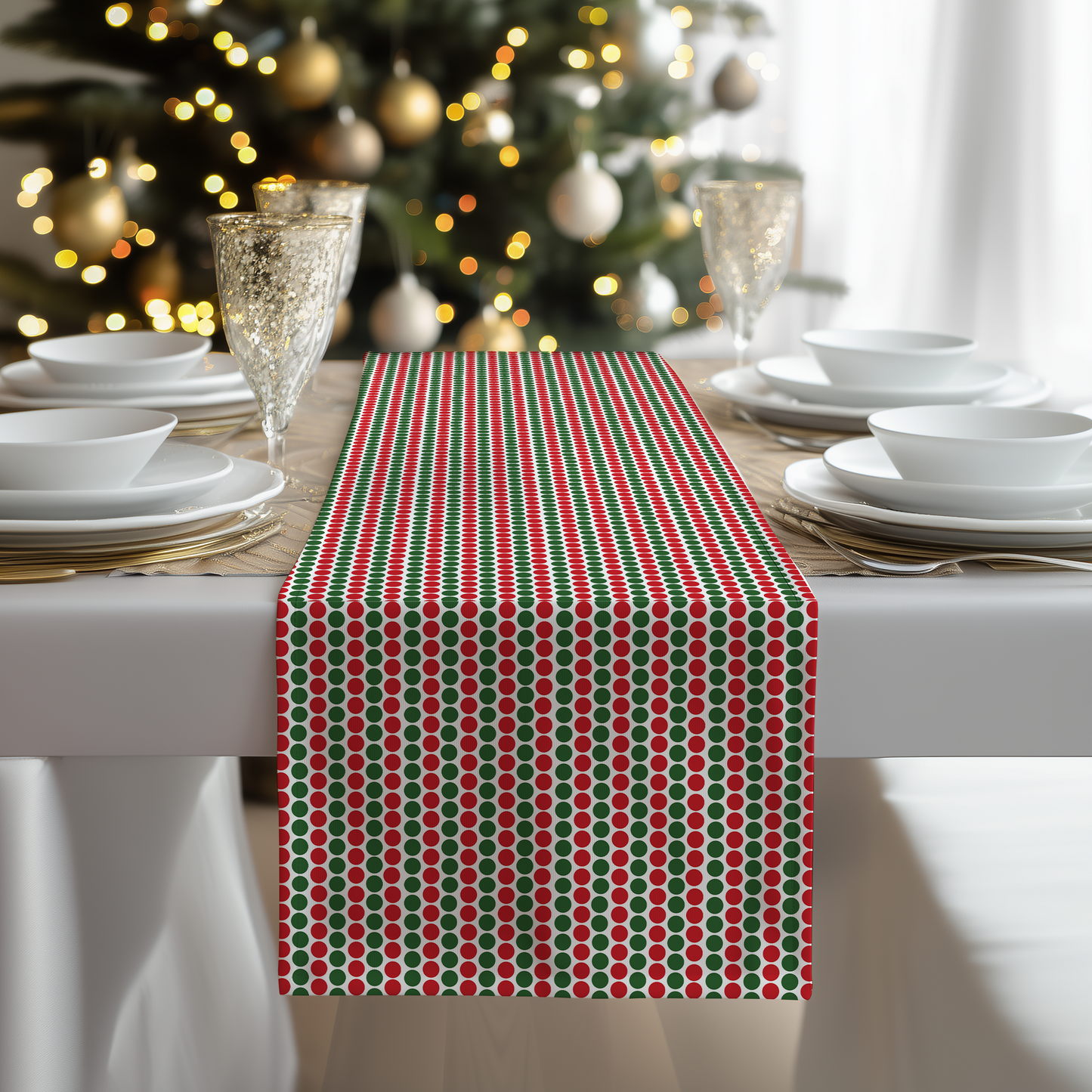 Christmas Polka Dot Table Runner