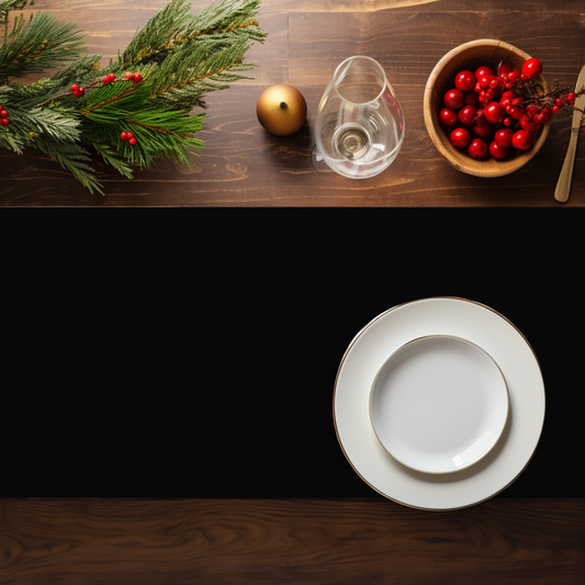 Black Christmas Table Runner | Washable Holiday Dining Decor, Modern Elegant Style
