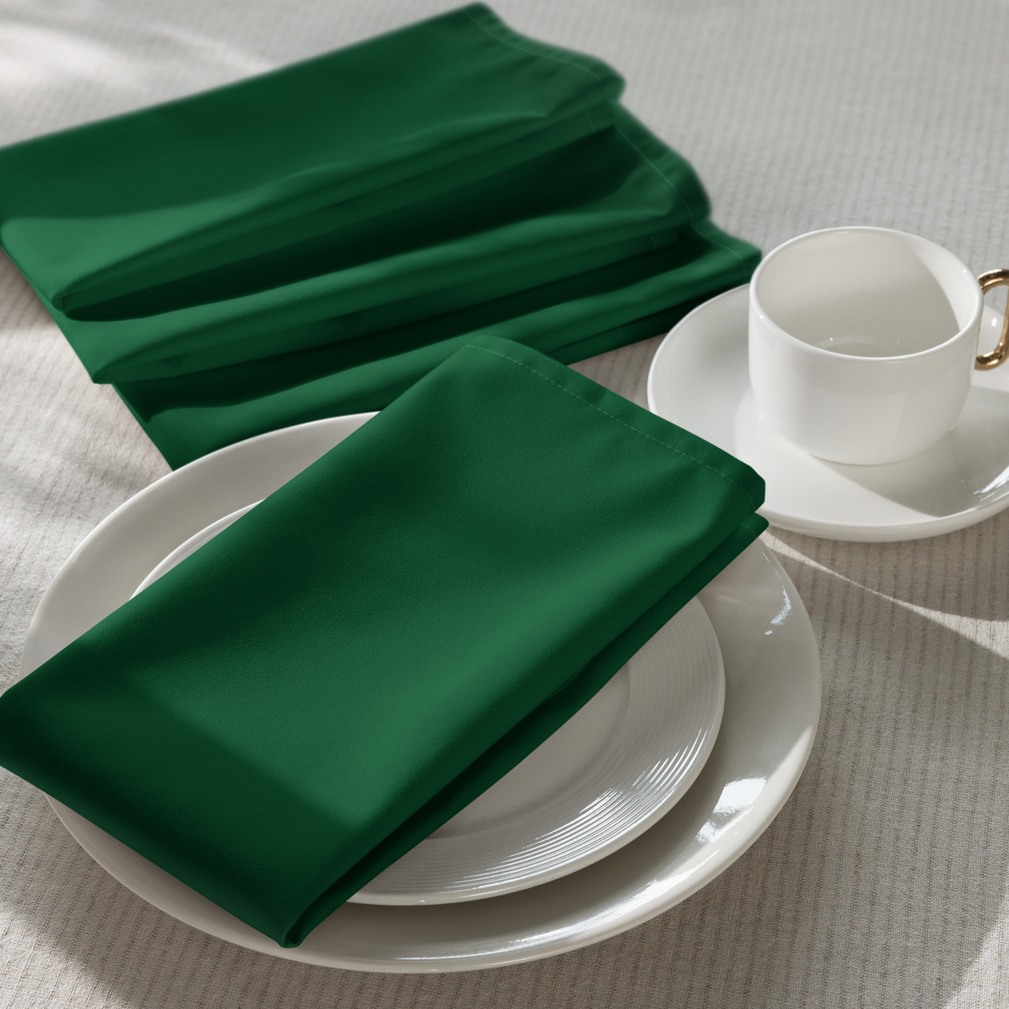 Green Holiday Napkin Set | 4 Washable Cloth Napkins, Festive Christmas Table Decor