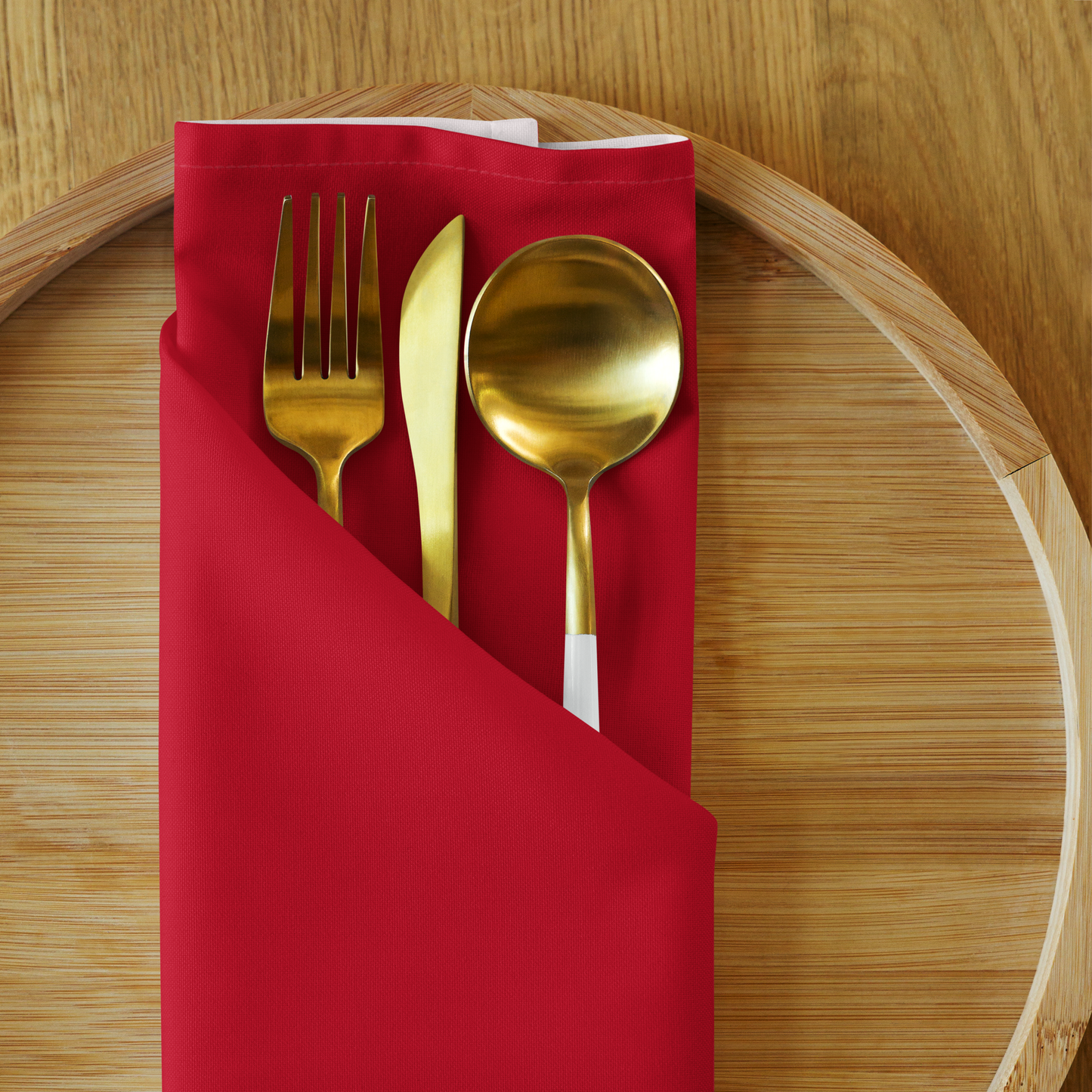 Red Holiday Napkin Set | 4 Washable Cloth Napkins, Festive Christmas Table Decor