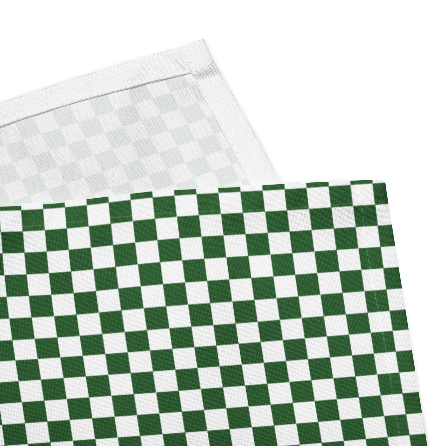 Green & White Check Polyester Napkins | Christmas Holiday Décor, Rustic Farmhouse Cloth Napkin Set, Reusable Holiday Linens
