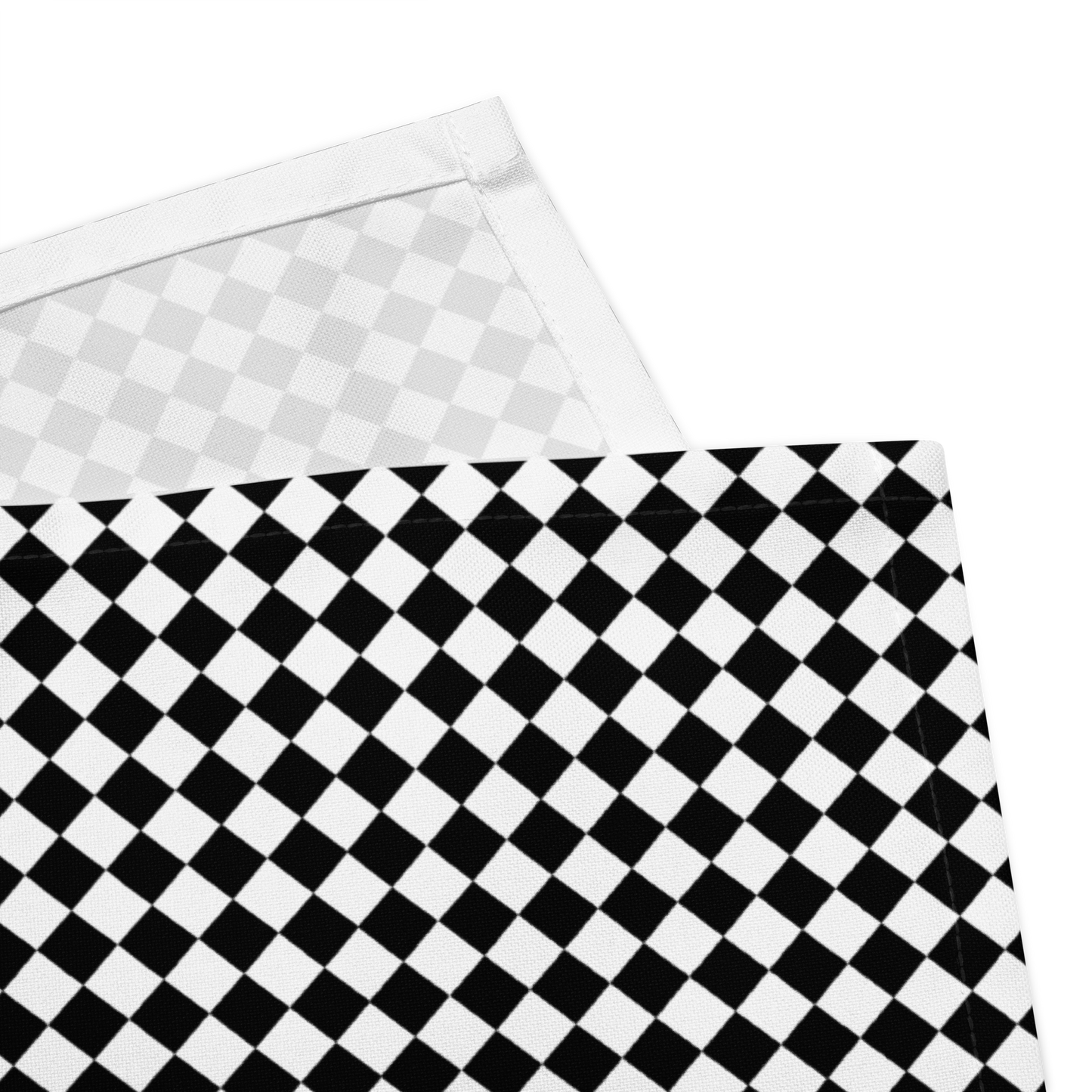 Black & White Argyle Polyester Napkins | Christmas Holiday Cloth Napkin Set, Elegant Farmhouse Dining Décor
