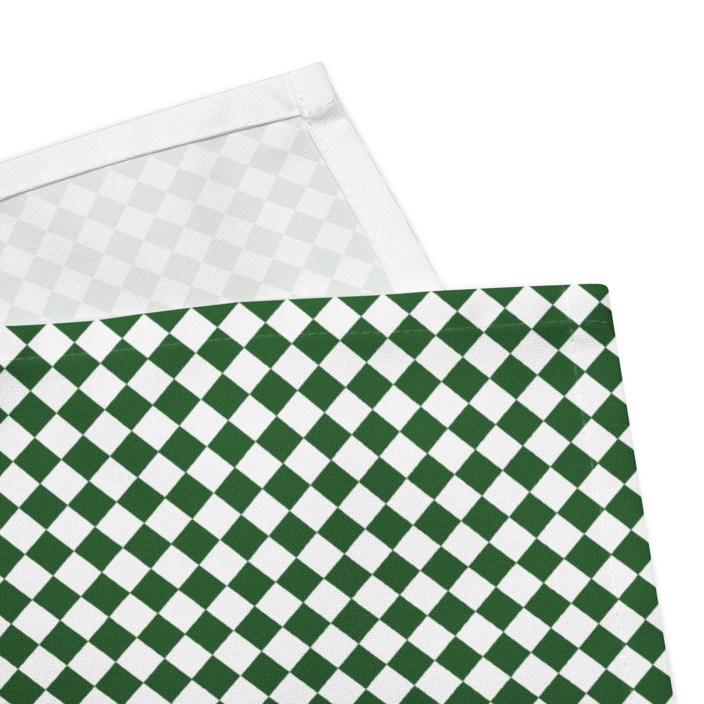 Green & White Argyle Polyester Napkins | Christmas Holiday Table Décor, Festive Farmhouse Cloth Napkin Set