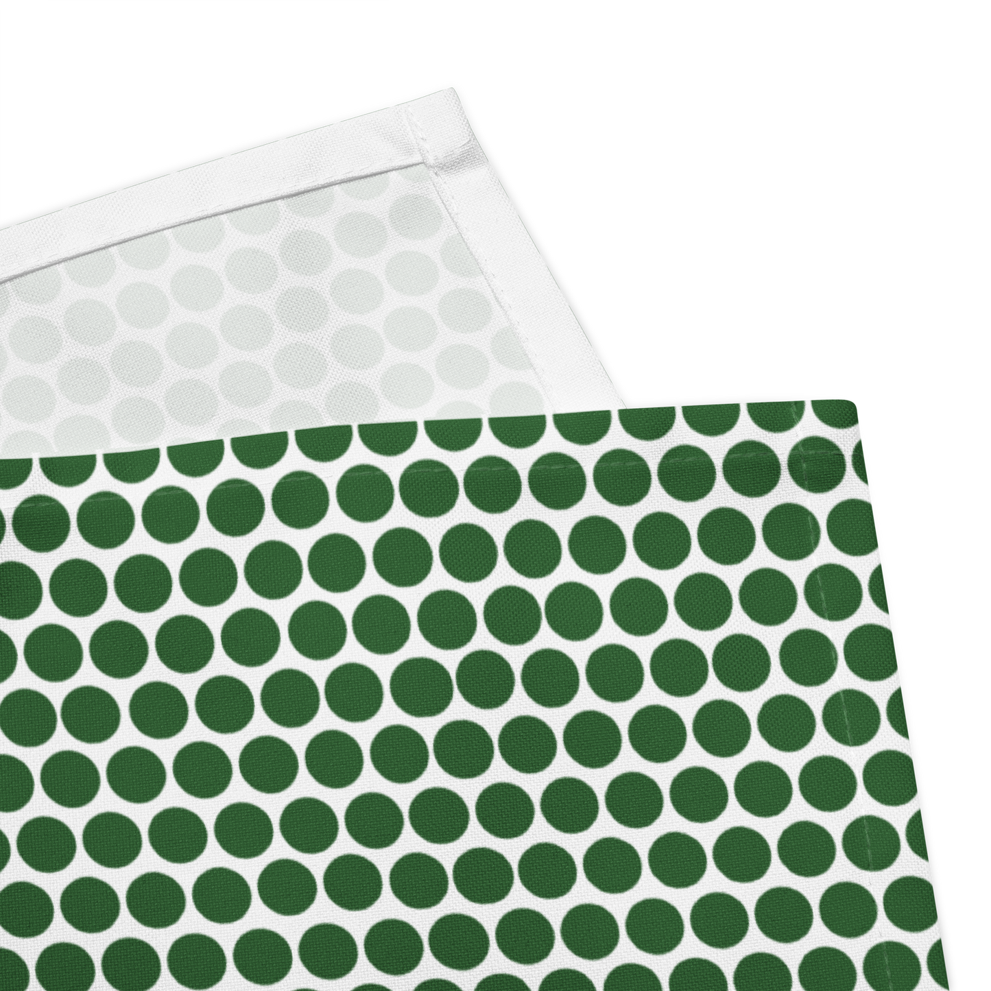 Green Polka Dot Polyester Napkins | Christmas Holiday Cloth Napkin Set, Festive Farmhouse Dining Décor
