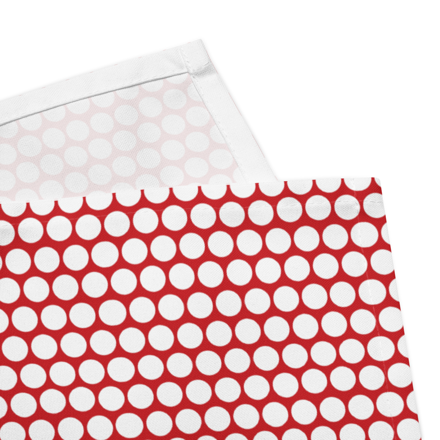 White Polka Dot on Red Polyester Napkins | Christmas Holiday Cloth Napkin Set, Festive Farmhouse Dining Décor