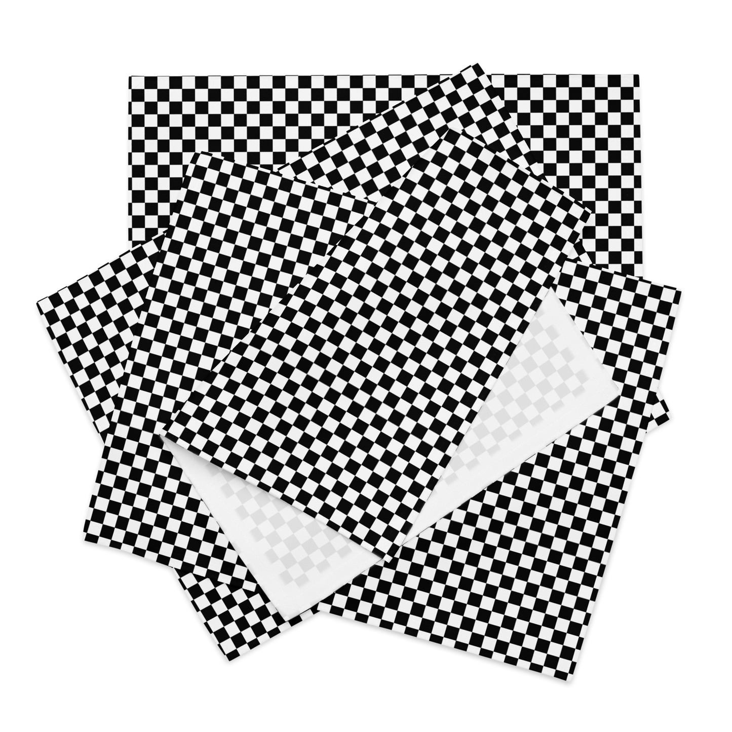 Black & White Check Polyester Placemats | Christmas Holiday Table Décor, Festive Farmhouse Dining Mat Set, Washable