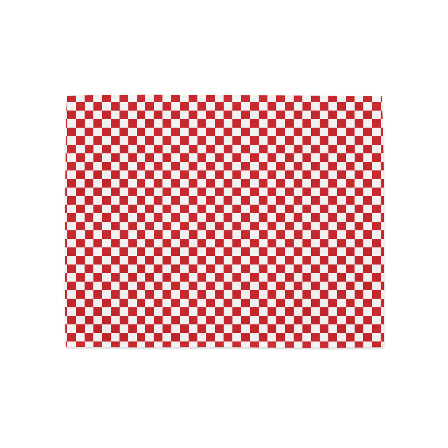 Red & White Check Polyester Placemats | Christmas Holiday Cloth Dining Mat Set, Festive Farmhouse Décor, Washable