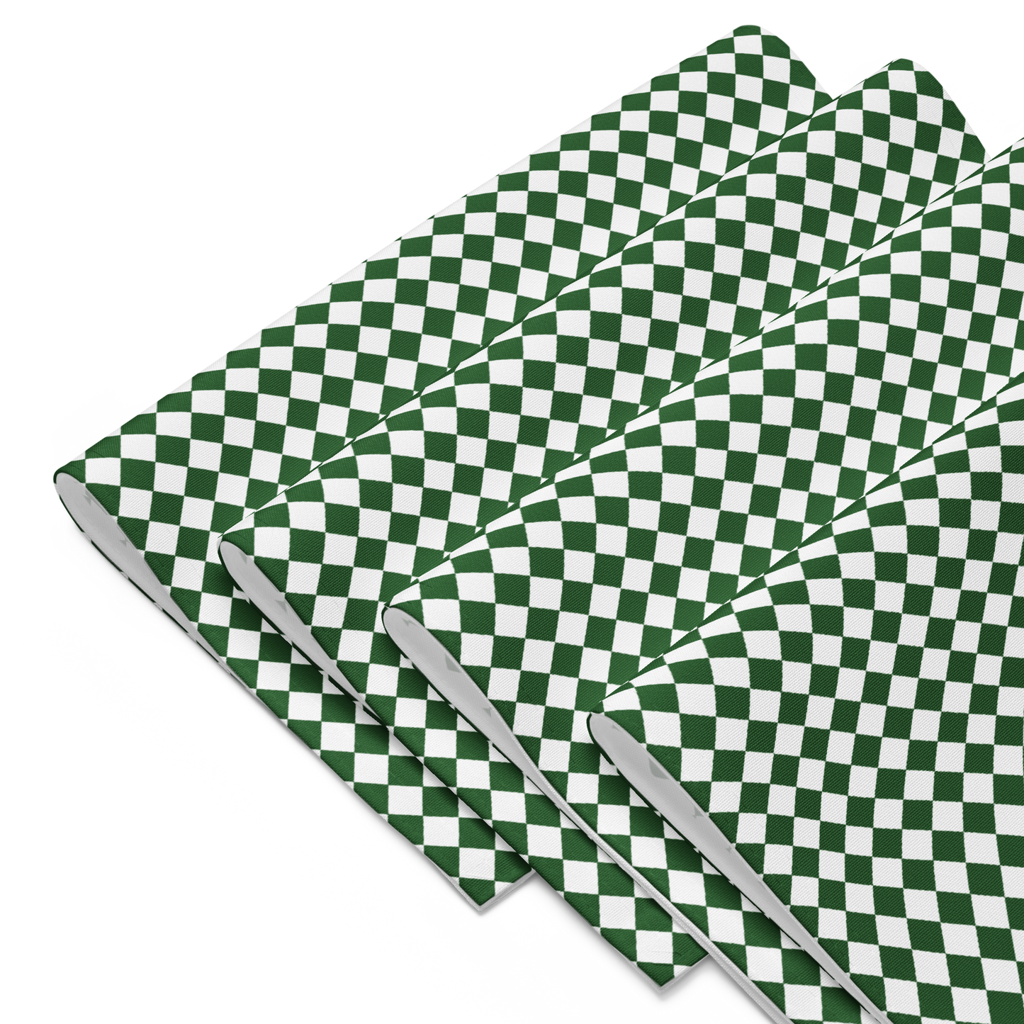 Green & White Argyle Polyester Placemats | Christmas Holiday Dining Décor, Festive Farmhouse Diamond Check Mat Set