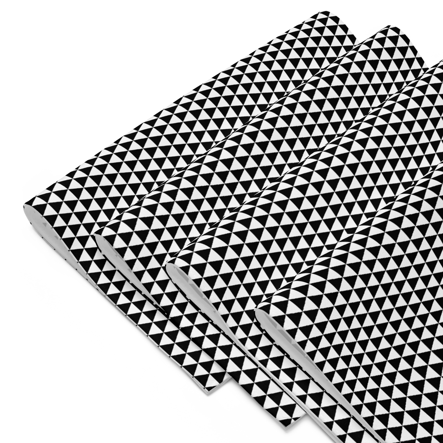 Black Triangle Polyester Placemats | Modern Christmas Holiday Dining Décor, Bold Geometric Washable Table Mat Set