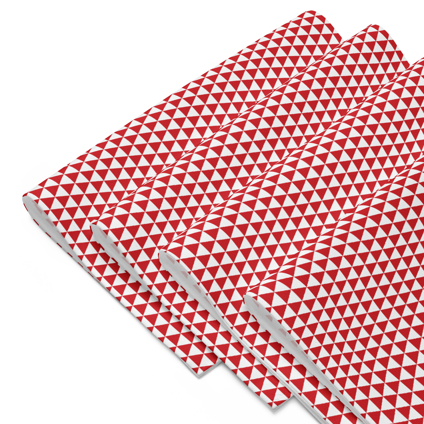 Red Triangle Polyester Placemats | Bold Christmas Holiday Dining Décor, Festive Washable Table Mat Set
