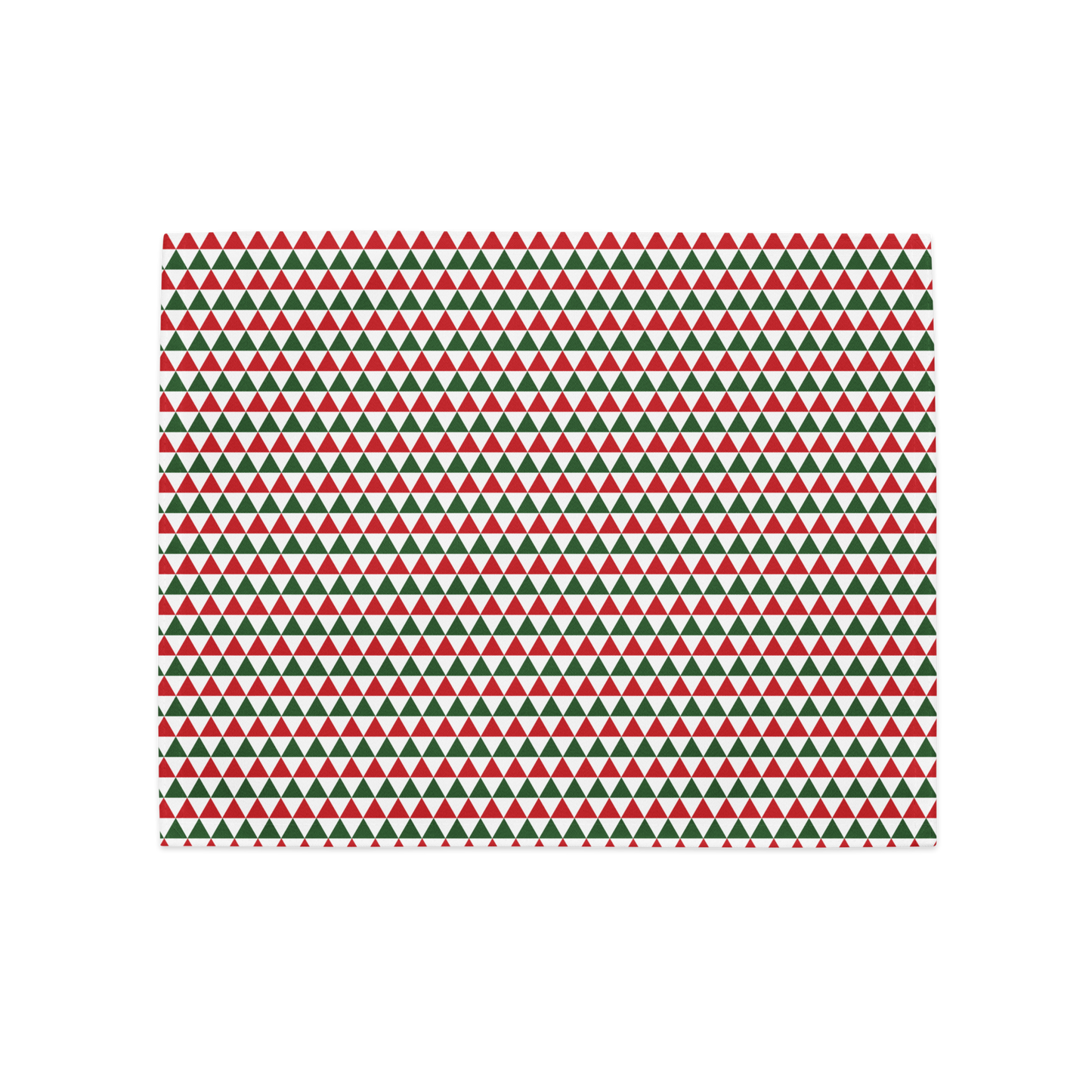 Striped Red & Green Triangle Polyester Placemats | Christmas Holiday Dining Décor, Festive Farmhouse Washable Mat Set