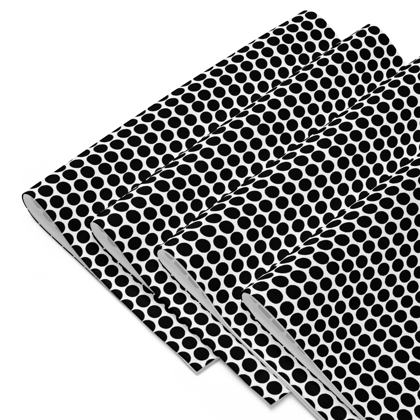 Black Polka Dot Polyester Placemats | Christmas Holiday Dining Décor, Bold Festive Farmhouse Washable Table Mat Set